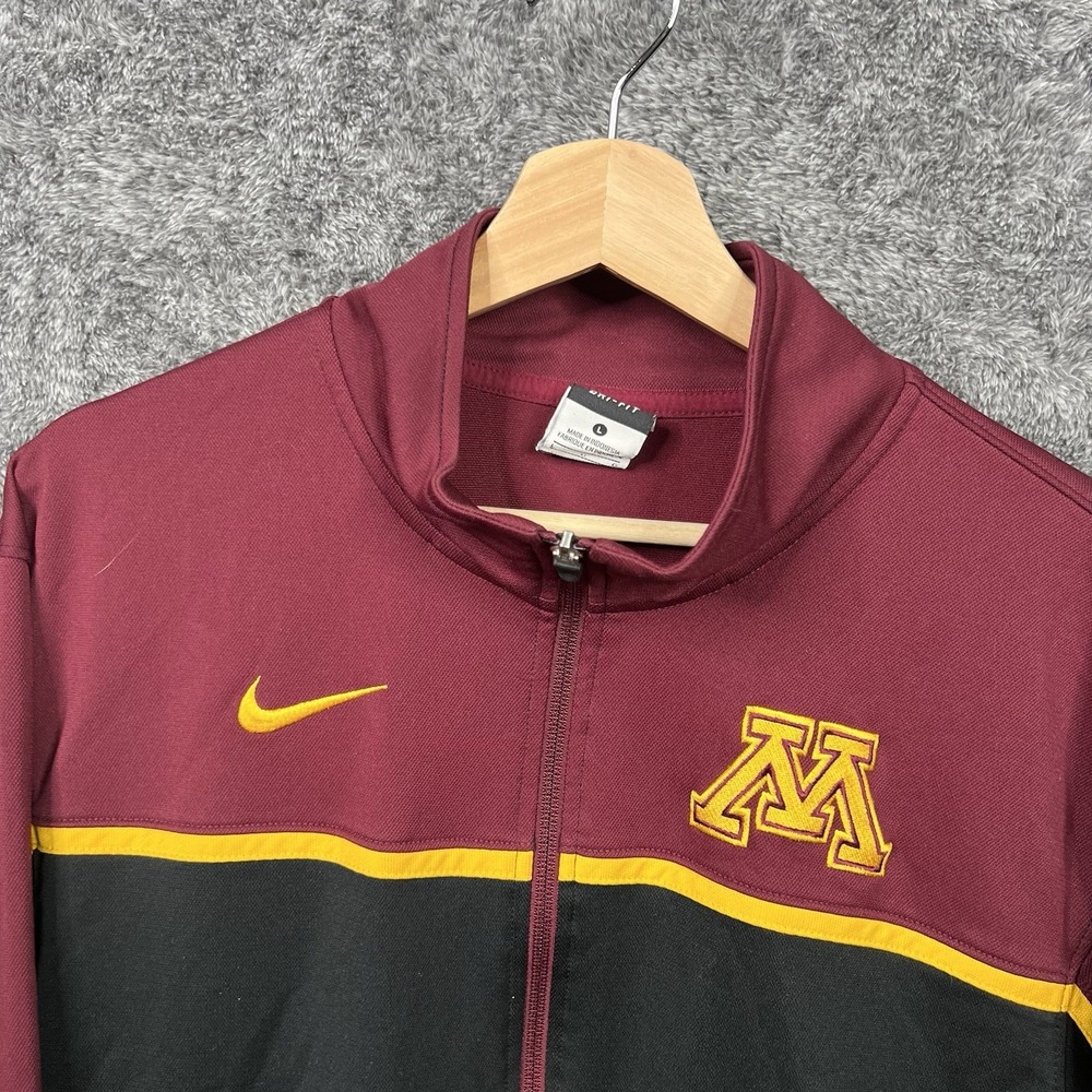 Vintage Nike Minnesota Gophers Track Jacket Mens Large Maroon Zip Up Long Sleeve - Picture 2 of 12